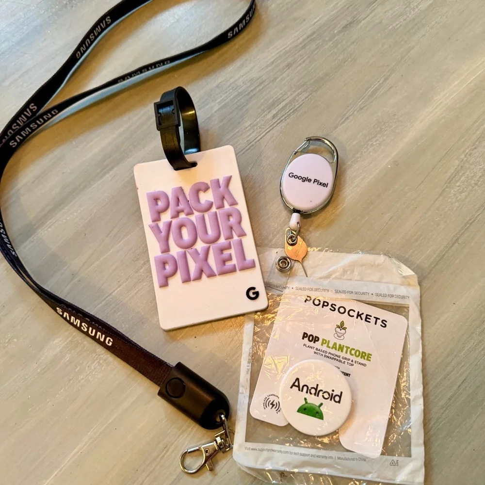 4 Pack Google Pack Your Pixel Tag Samsung Lanyard ID Holder Android Pop Socket